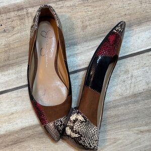 Jessica Simpson Multicolor Snakeskin Flats
